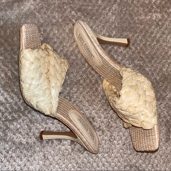 Cape Robbin  woven straw slide high heel sandals - Picture 8 of 12